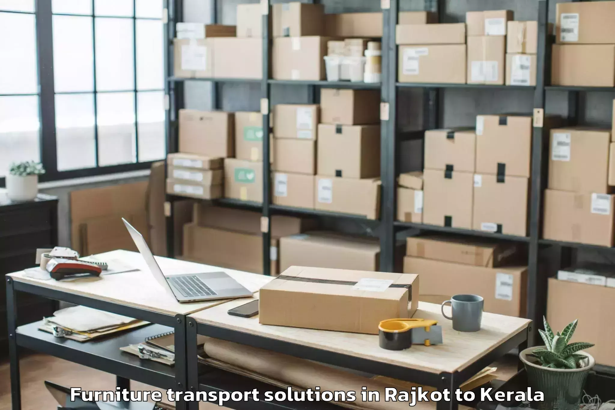 Book Rajkot to Cherthala Furniture Transport Solutions